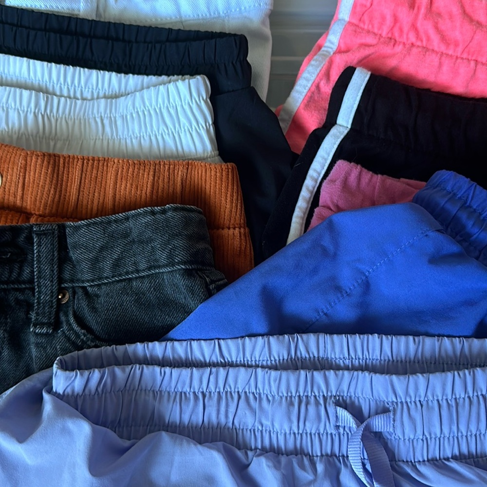 8 girls shorts, 1 skort and 1 skirt